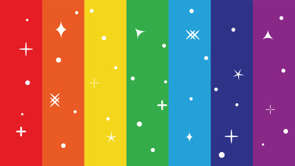 stars on rainbow background vector image