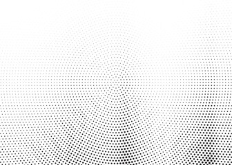 Halftone vector background. Monochrome halftone pattern. Abstract geometric dots background. Pop Art comic gradient black white texture. Design for presentation banner, poster, flyer, business card.