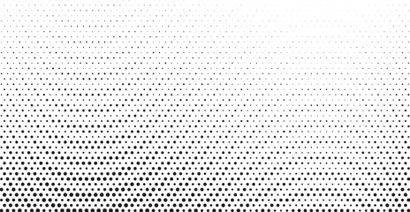 Monochrome Dots Background. Fade Texture. Vintage Pop-art Backdrop. Grunge Black and White Overlay. Vector illustration.