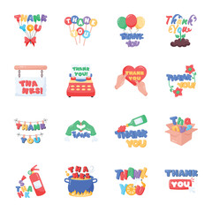Pack of Thank You Flat Stickers 
