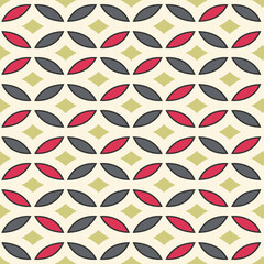 Japanese Diamond Petal Vector Seamless Pattern