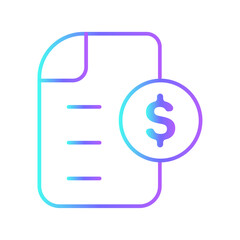 Budgeting finance icons with purple blue outline style. income, wealth, symbol, financial, cash, payment, set. Vector Illustration