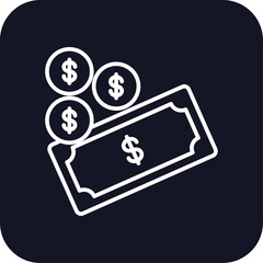 Money finance icons with black filled outline style. investment, set, wealth, savings, wallet, web, pay. Vector Illustration