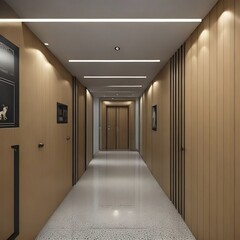 corridor in the hotel, generative Ai