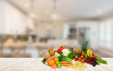 vegetable on table kitchen background  