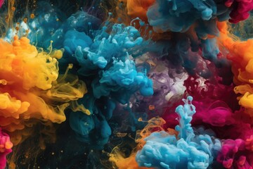 Colorful Exploding Clouds of Color Underwater Oil Colors Seamless Repeating Repeatable Texture Pattern Tiled Tessellation Background Image	
