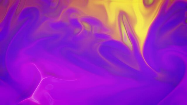 Swirling Yellow And Purple Colors - Abstract Liquid Visuals.