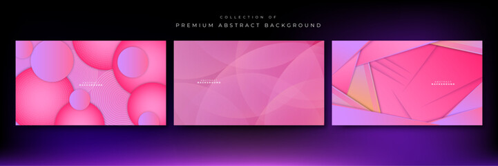 Naklejka na ściany i meble Modern pink abstract presentation background with stripes lines