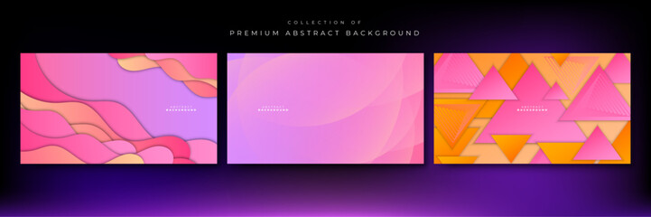 Modern pink geometric shapes 3d abstract technology background. Vector abstract graphic design banner pattern presentation background web template.
