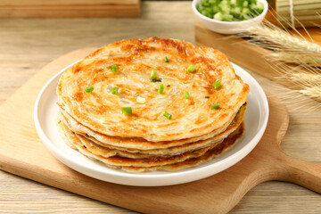 shredded pancake or Hand pancake of taiwan food(Hand cake),Nutritious breakfast,Chinese food,traditional street food