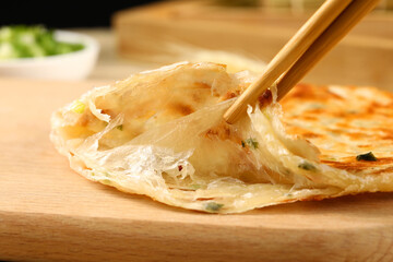 shredded pancake or Hand pancake of taiwan food(Hand cake),Nutritious breakfast,Chinese...