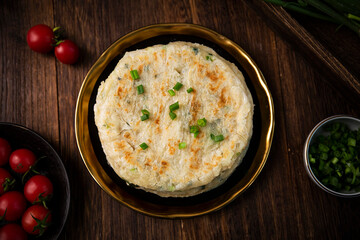 shredded pancake or Hand pancake of taiwan food(Hand cake),Nutritious breakfast,Chinese...