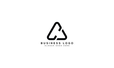 Modern initial letter CA, CA overlapping abstract design, monogram logo, black color on white background