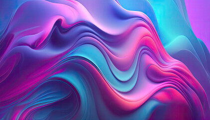 Holographic liquid background. Holograph color texture with foil effect. Holographic iridescent backdrop. Pearlescent gradient for design prints. Rainbow metal. Generative ai illustration