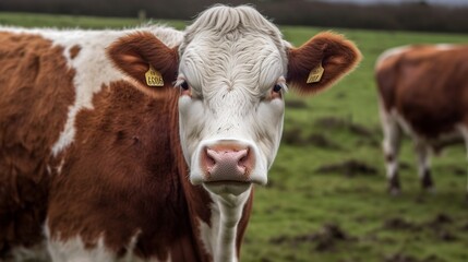 Naklejka na ściany i meble Close-up of Hereford Cow