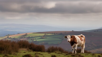 Hereford Cow gazing into the distance