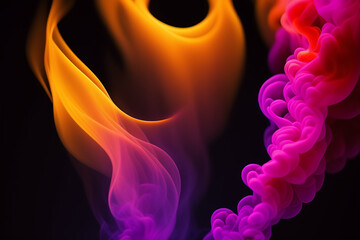 Abstract fractal background with fire. Generative Ai