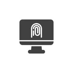 Computer fingerprint verification vector icon