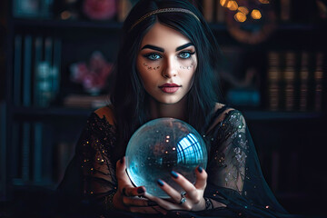 Fantasy Fortune Teller. Generative AI, non-existent person.	