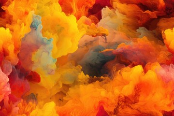 Red, Orange, and Yellow Exploding Clouds of Color Underwater Oil Colors Seamless Repeating Repeatable Texture Pattern Tiled Tessellation Background Image