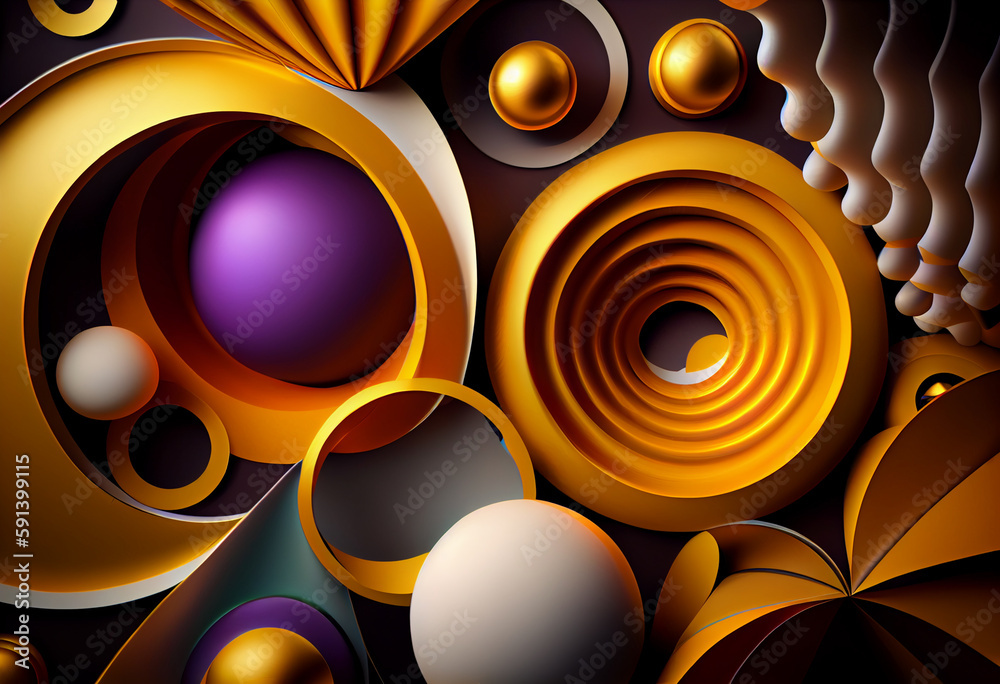 Aufkleber abstract background with circles. generative ai technology.