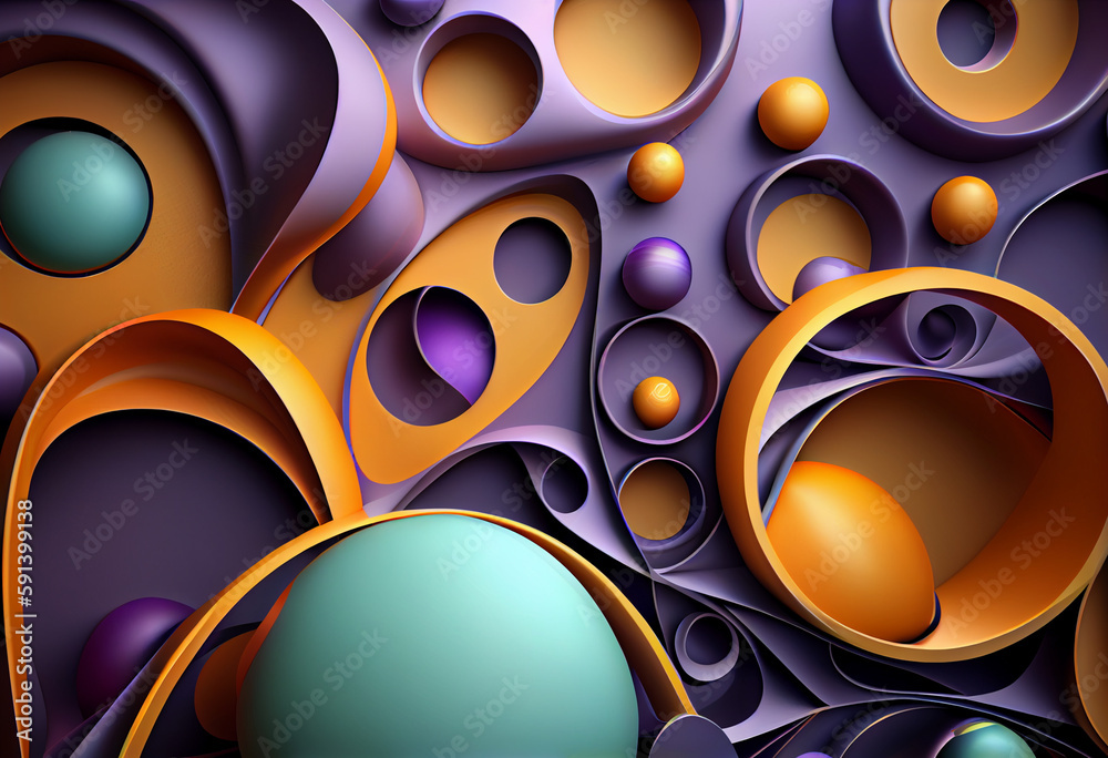 Aufkleber abstract background with circles. generative ai technology.