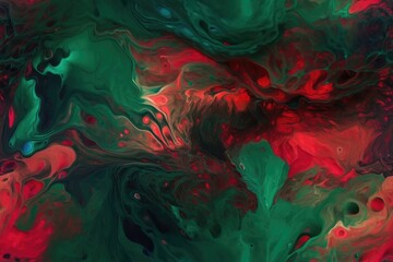Red and Green Exploding Clouds of Color Underwater Oil Colors Seamless Repeating Repeatable Texture Pattern Tiled Tessellation Background Image