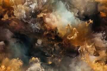 Gold and Silver Exploding Clouds of Color Underwater Oil Colors Seamless Repeating Repeatable Texture Pattern Tiled Tessellation Background Image