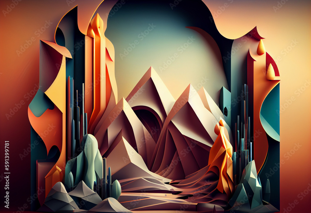 Aufkleber abstract background visualization  with speakers  Generative AI technology.	