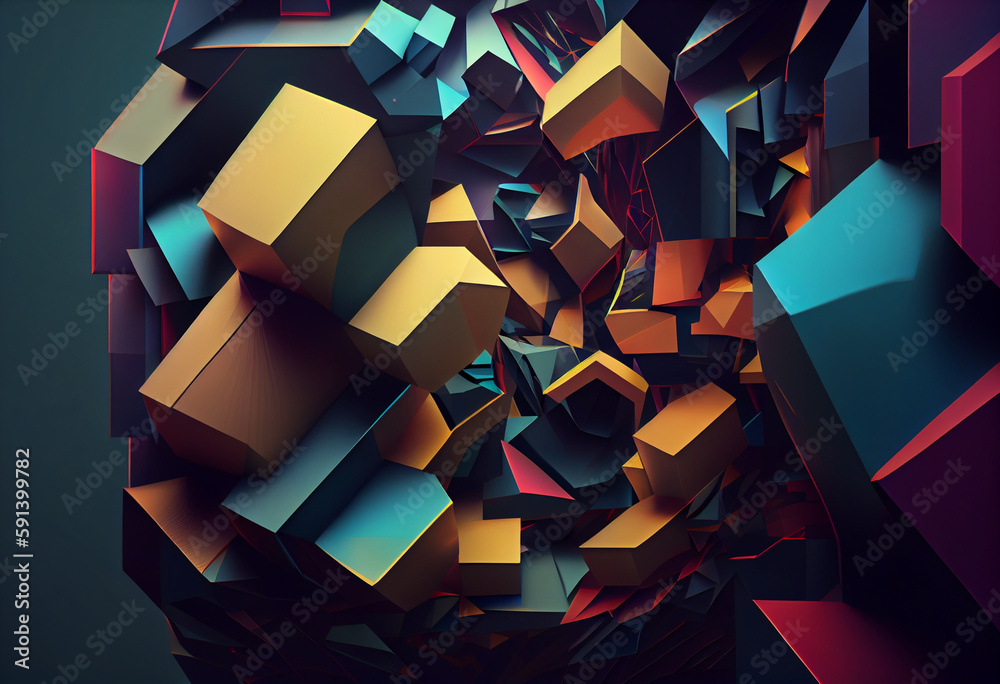 Poster abstract background visualization  with speakers  Generative AI technology.	