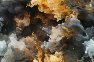 Gold and Silver Exploding Clouds of Color Underwater Oil Colors Seamless Repeating Repeatable Texture Pattern Tiled Tessellation Background Image