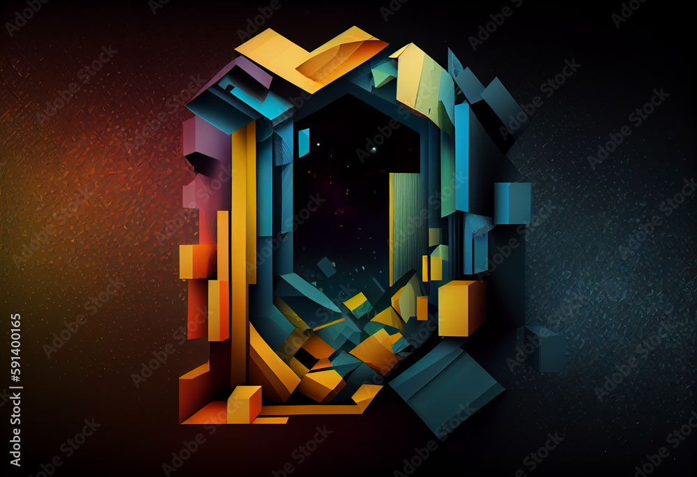 Leinwandbilder abstract background with colorful squares generative ai technology.