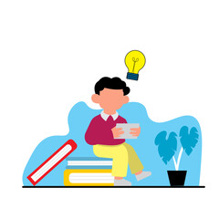 Study Flat Illustration