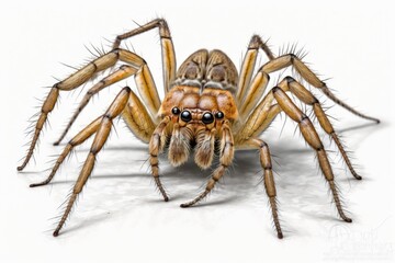 close up of a spider on a plain white background. Generative AI