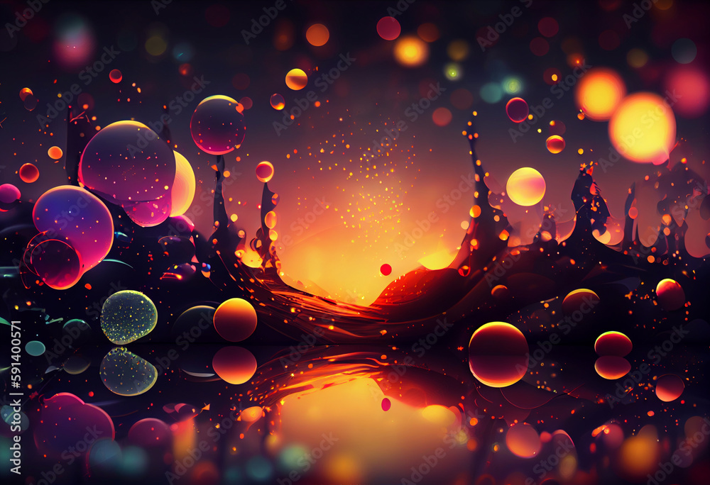 Poster abstract  background with rays. Generative AI technology.	