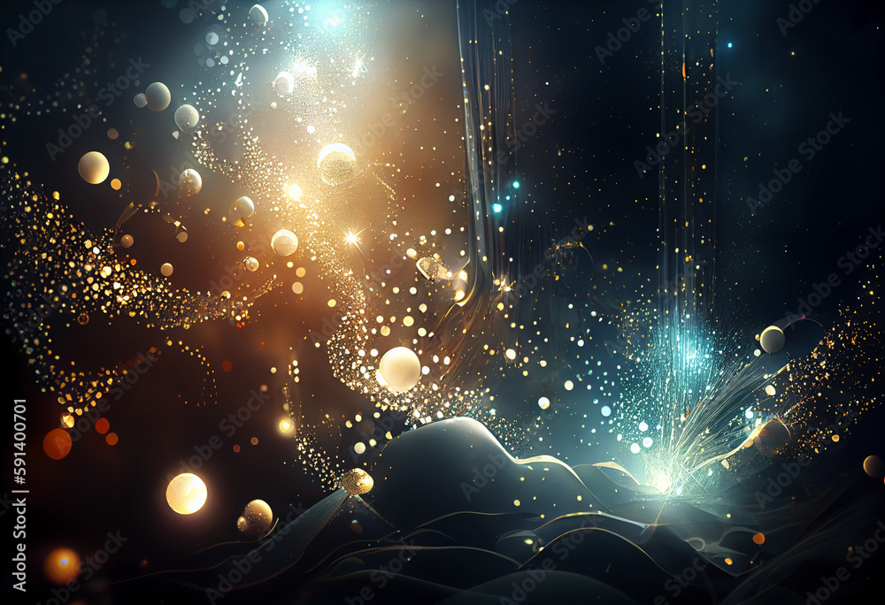 Poster abstract  background with rays. Generative AI technology.	