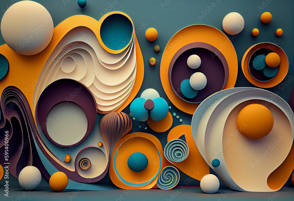 Poster abstract background with lines and movement. Generative AI technology.	