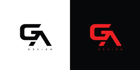 Modern and strong letter GA initials logo design
