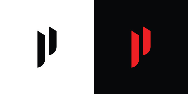 Modern and strong letter P initials logo design