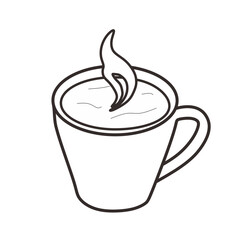 simple cup of coffee in white backgrounds 