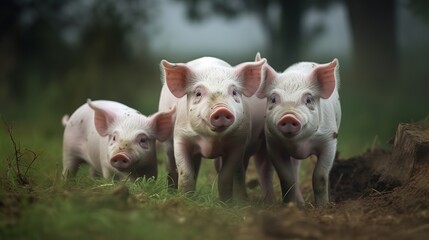 Berkshire Pig Family