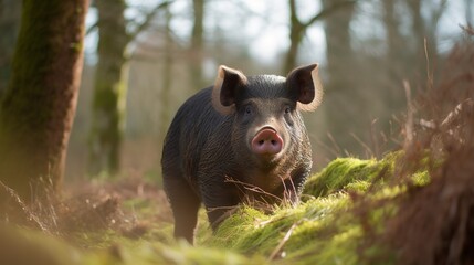 Berkshire Pig in its Natural Habitat