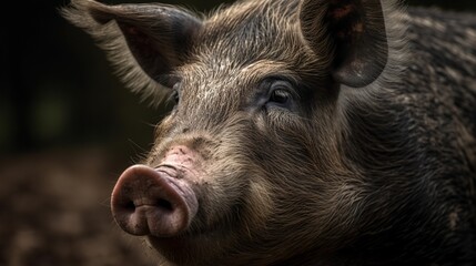 Berkshire Pig Portrait