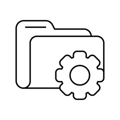 Data maintenance data management icons with black outline style. line, system, design, business, repair, support, thin. Vector Illustration