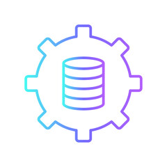 Data management data management icons with purpe blue outline style. concept, symbol, computer, line, web, internet, folder. Vector Illustration