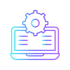 Data management data management icons with purpe blue outline style. concept, symbol, computer, line, web, internet, folder. Vector Illustration