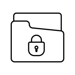 Data security data management icons with black outline style. padlock, technology, firewall, guard, cyber, safe, protect. Vector Illustration