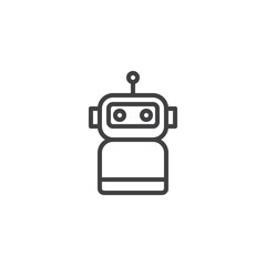 Robot assistant line icon