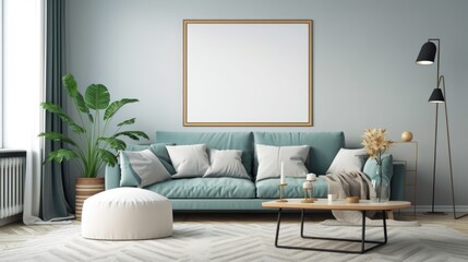 Contemporary Interior Design Background. Modern Living Room. Generative AI.