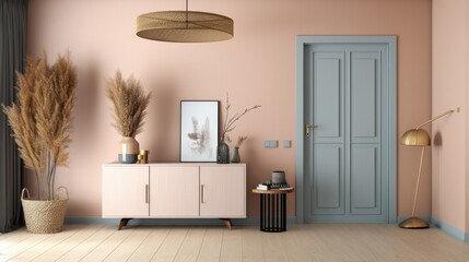 Modern Interior Design Background. Stylish Living Room. Generative AI.